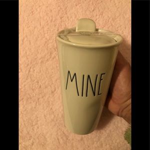 NWT Rae Dunn Ceramic “MINE” Travel Mug